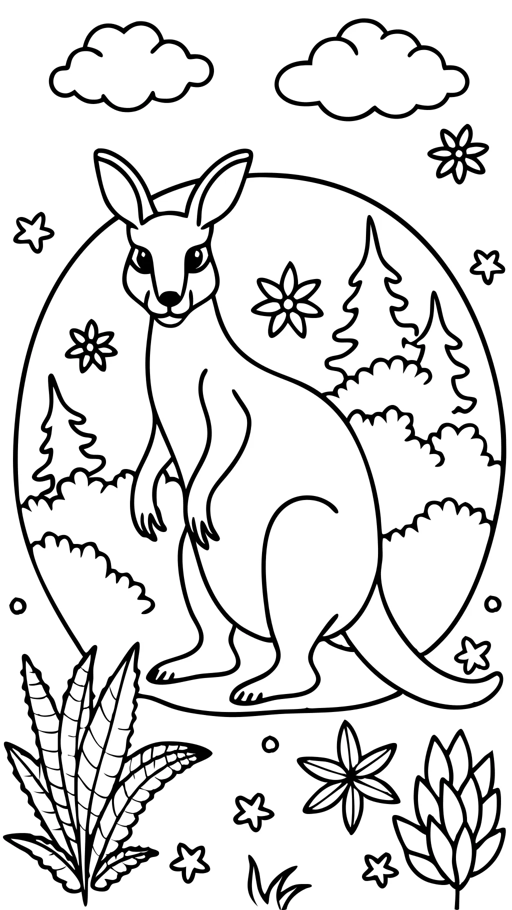 kangaroo coloring page